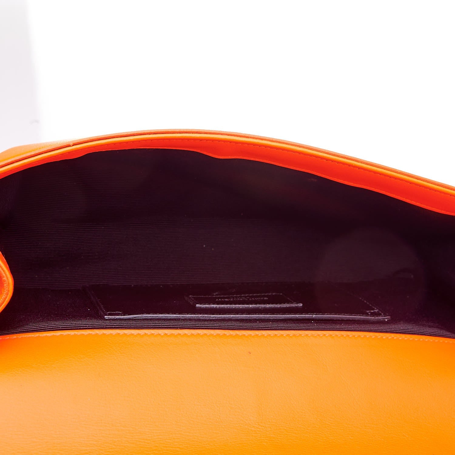 Saint Laurent Calfskin Classic Monogram Clutch Neon Orange 4 of 9