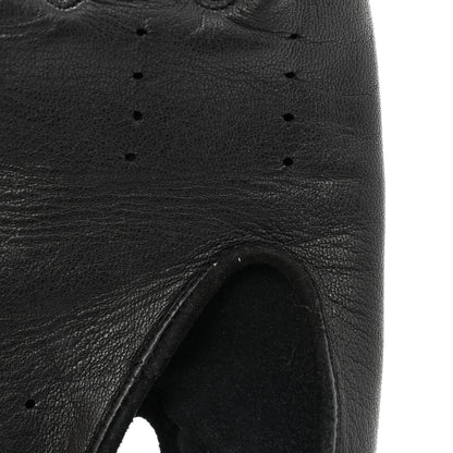 Chanel Lambskin Perforated Fingerless Chain CC Gloves 7.5 Black 5 of 6