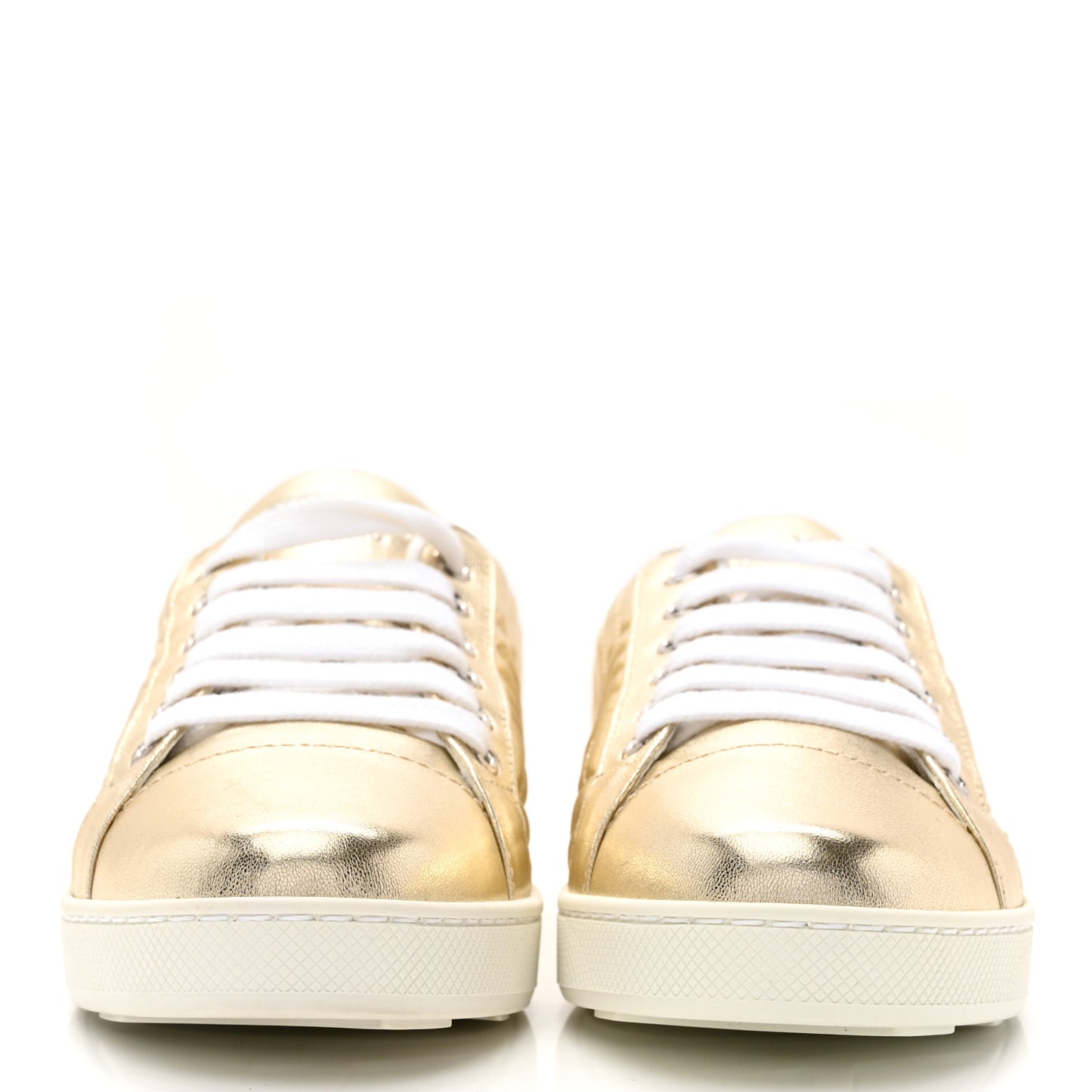 Metallic Nappa Diagramme Sneakers 35 Pirite