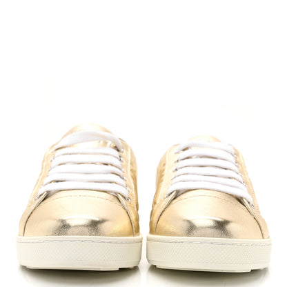 Prada Metallic Nappa Diagramme Sneakers 35 Pirite 2 of 10