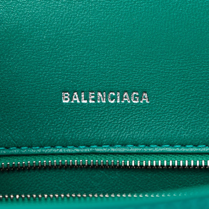 Balenciaga Shiny Box Calfskin Small Hourglass Top Handle Bag Dark Turquoise 6 of 11