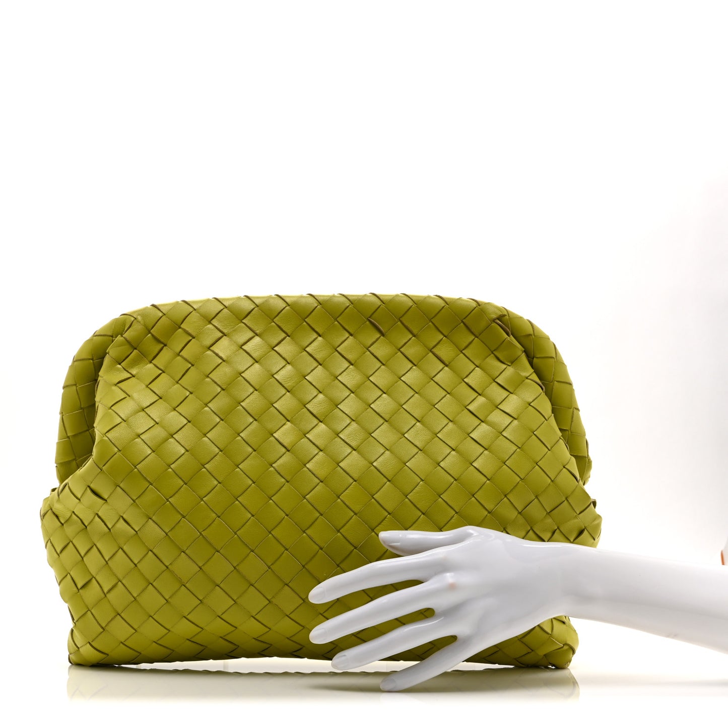 Nappa Intrecciato Clutch  Seagrass