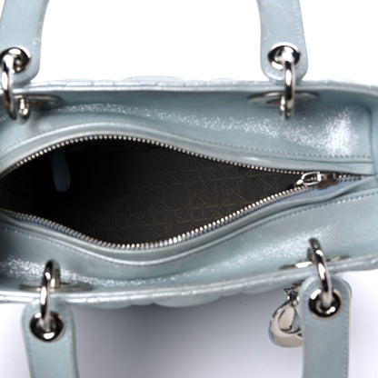 Christian Dior Metallic Lambskin Cannage Medium Lady Dior Light Blue 5 of 18