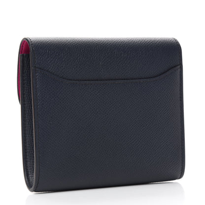 Hermes Epsom Constance Short Wallet Bleu Indigo Rose Pourpre 3 of 7