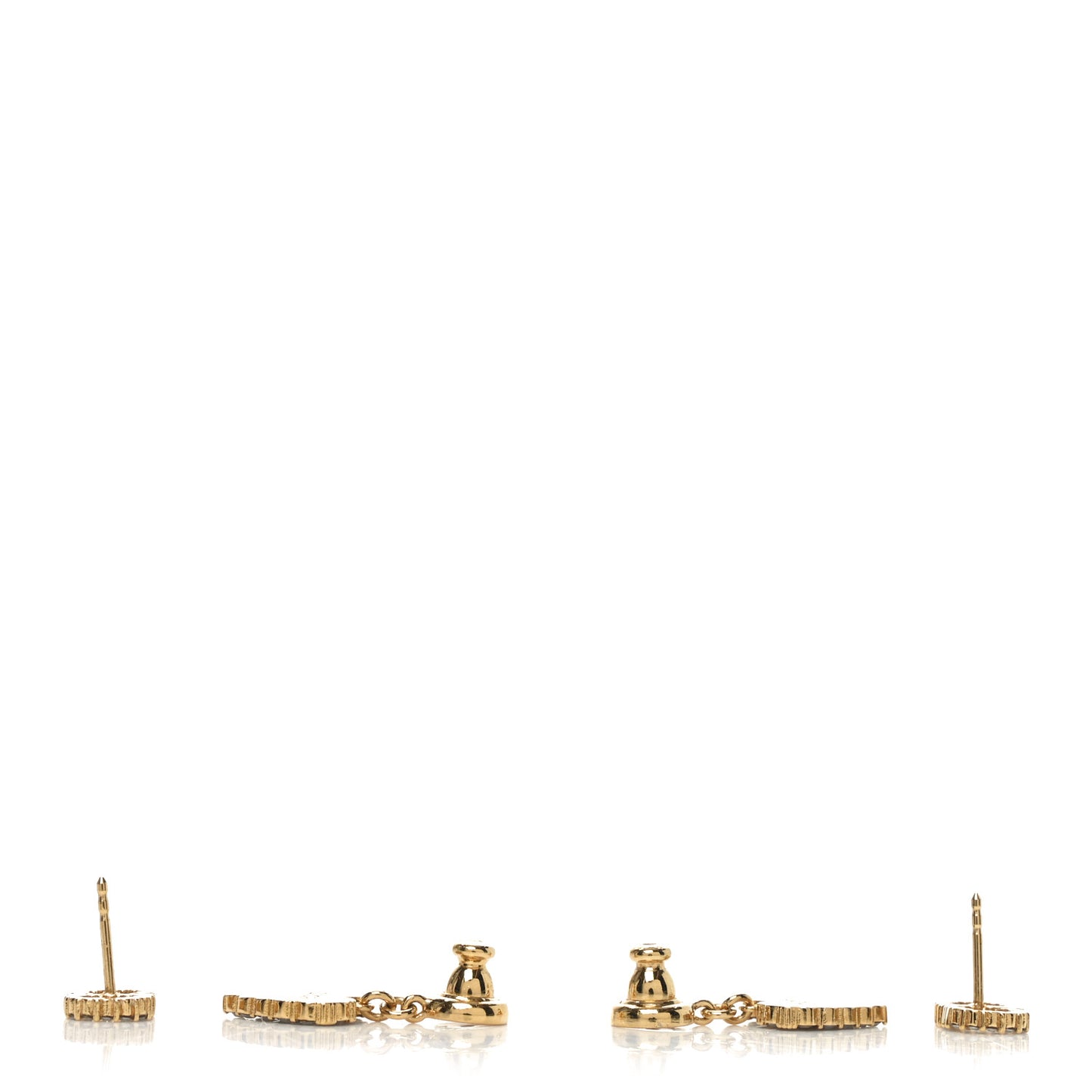 Crystal CD Heart Earrings Gold