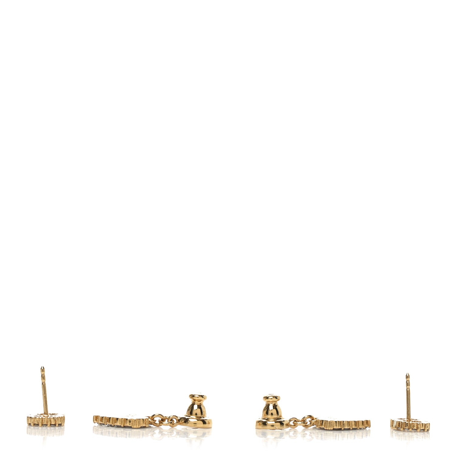 Christian Dior Crystal CD Heart Earrings Gold 3 of 4