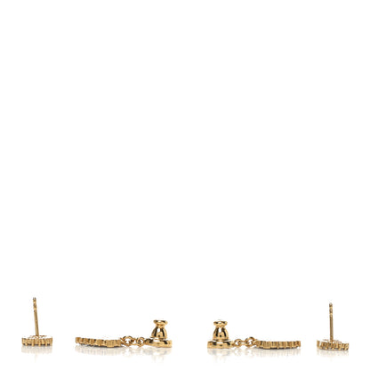 Christian Dior Crystal CD Heart Earrings Gold 3 of 4