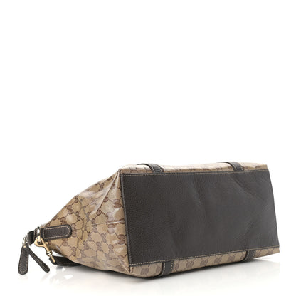 Gucci Crystal Monogram Medium GG Charm Dome Satchel Dark Brown 3 of 9