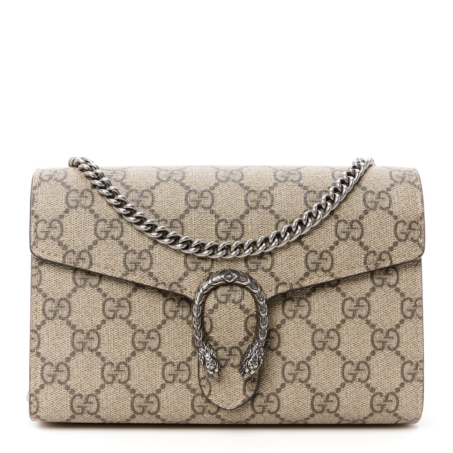 Gucci GG Supreme Monogram Mini Dionysus Chain Wallet Beige Taupe 1 of 10