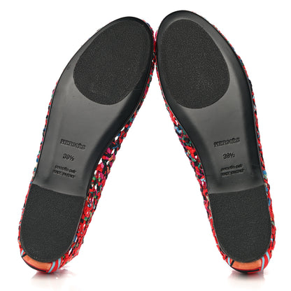 Hermes Printed Silk Braided Minorque Ballerina Flats 39.5 Multicolor 5 of 12