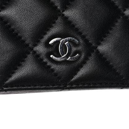Chanel Lambskin Quilted Yen Wallet Black 9 of 18