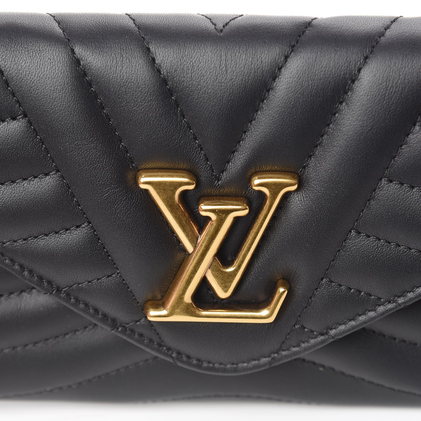 Calfskin New Wave Long Wallet Black