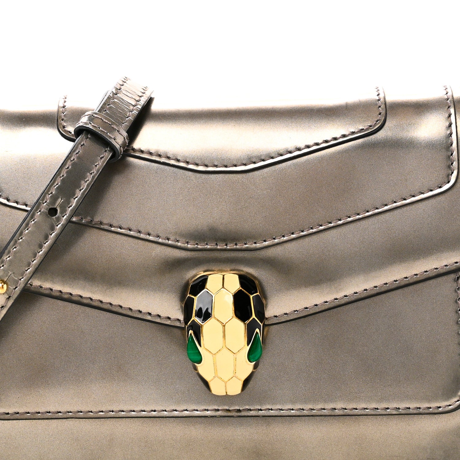 Bulgari Metallic Serpenti Forever Small Shoulder Bag Silver 7 of 9