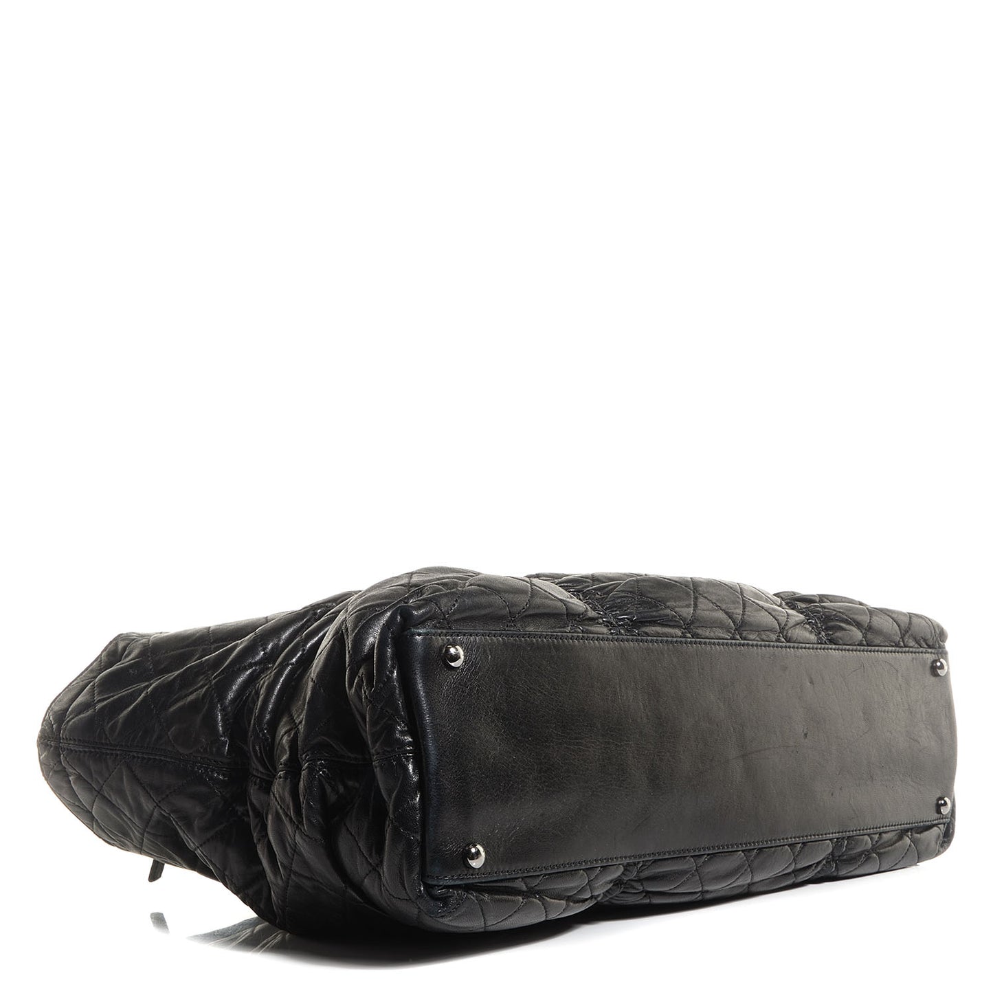 Lambskin Quilted East West Sharpei Tote Black