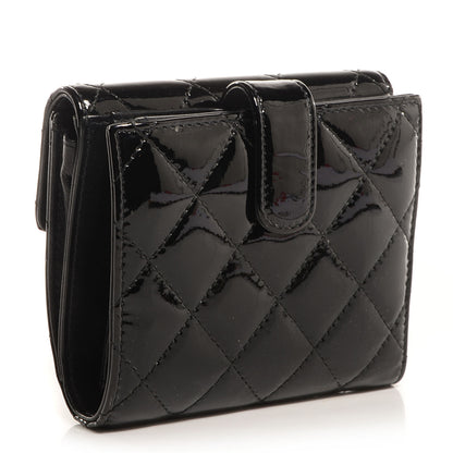 Chanel Patent Quilted Brilliant French Wallet Black 3 of 7