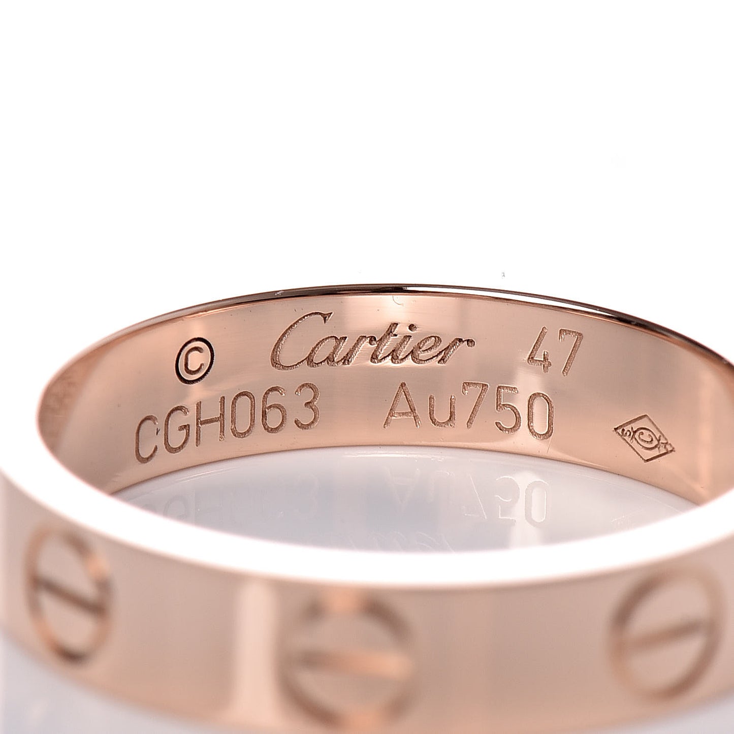 18K Pink Gold 3.5mm LOVE Wedding Band Ring 47 4