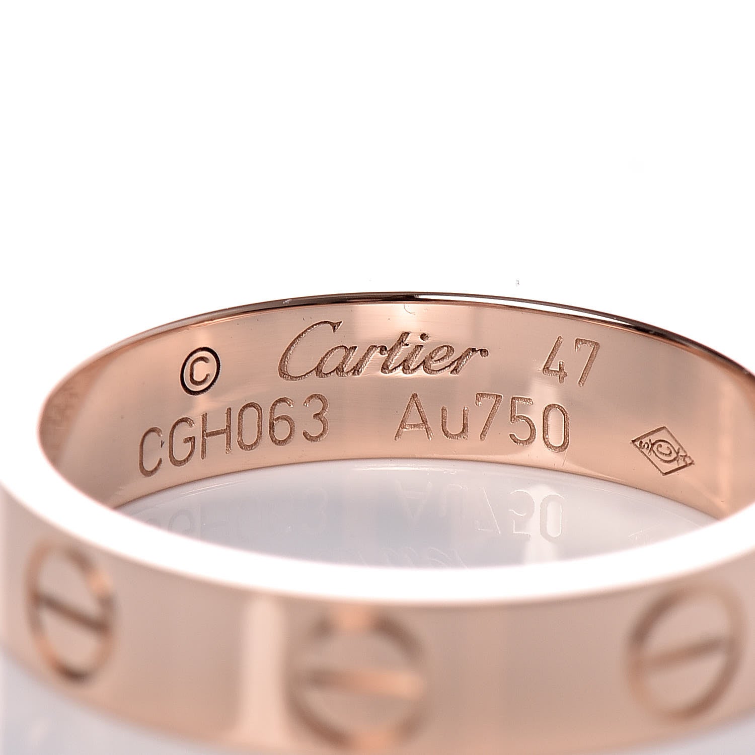 Cartier 18K Pink Gold 3.5mm LOVE Wedding Band Ring 47 4 4 of 4