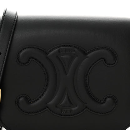 Celine Smooth Calfskin Cuir Triomphe Folco Crossbody Bag Black 8 of 12