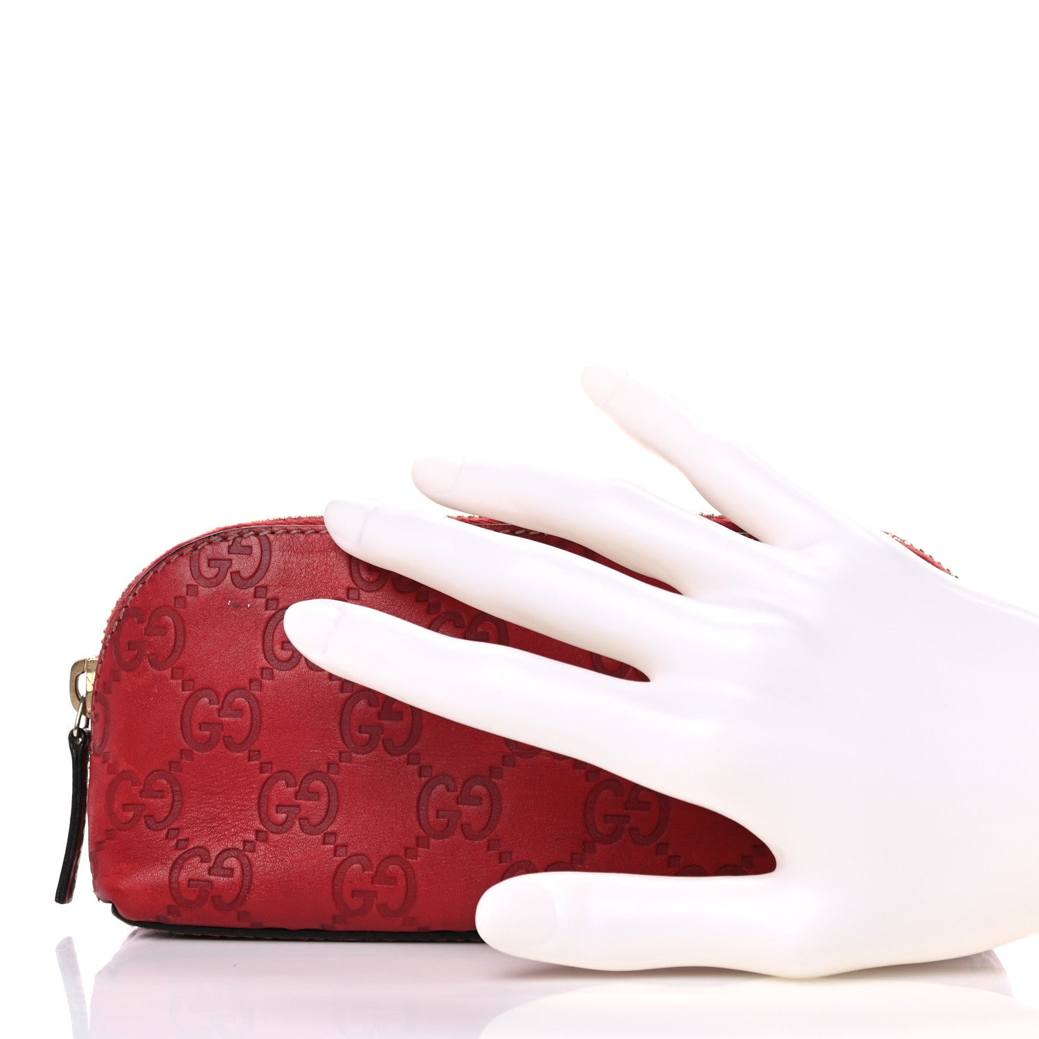 Gucci Guccissima Small Cosmetic Pouch Red 2 of 15