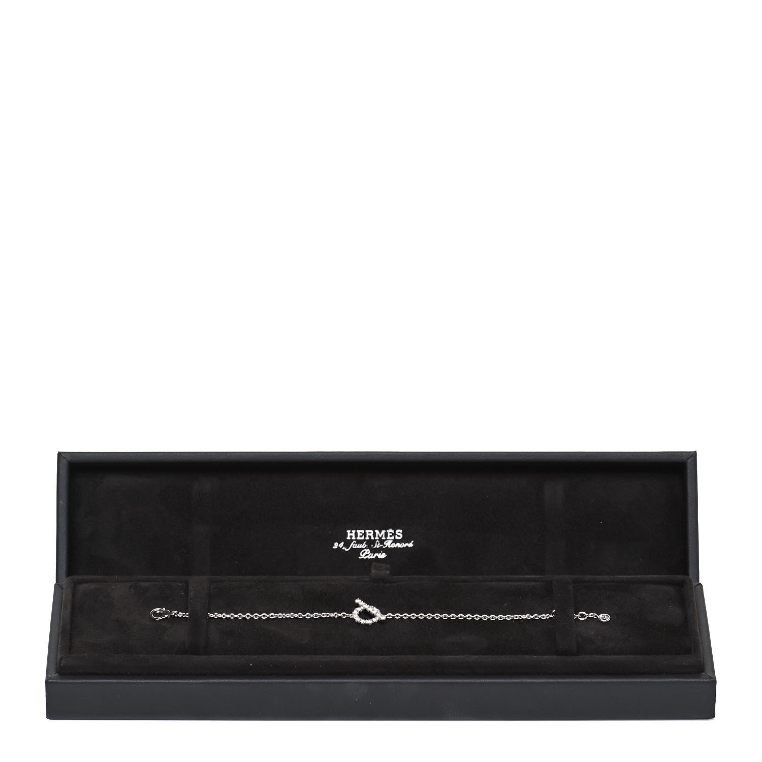 Hermes 18K White Gold Diamond Finesse Bracelet ST 9 of 10