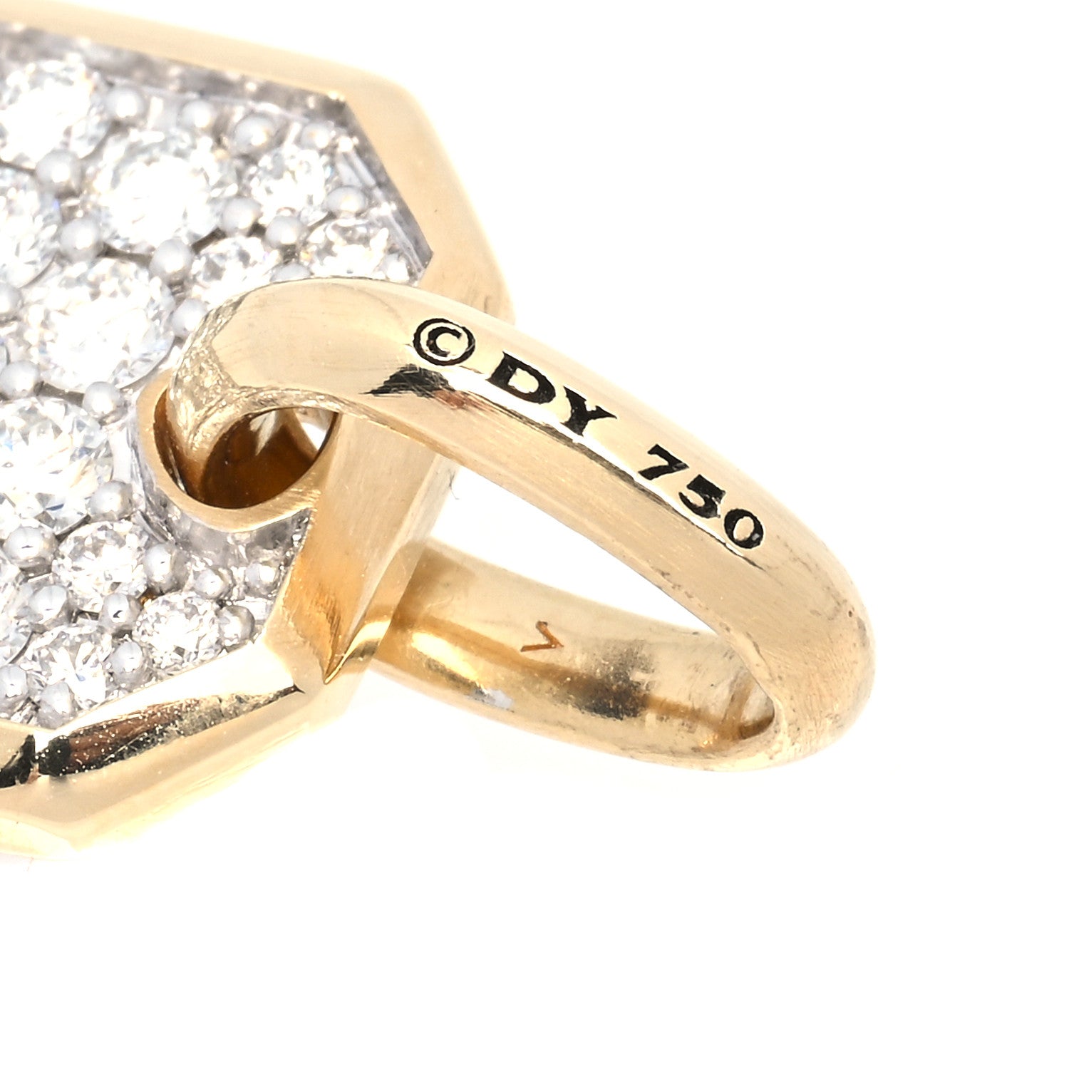 David Yurman 18K Yellow Gold Diamond Roman Amulet Pendant 4 of 4