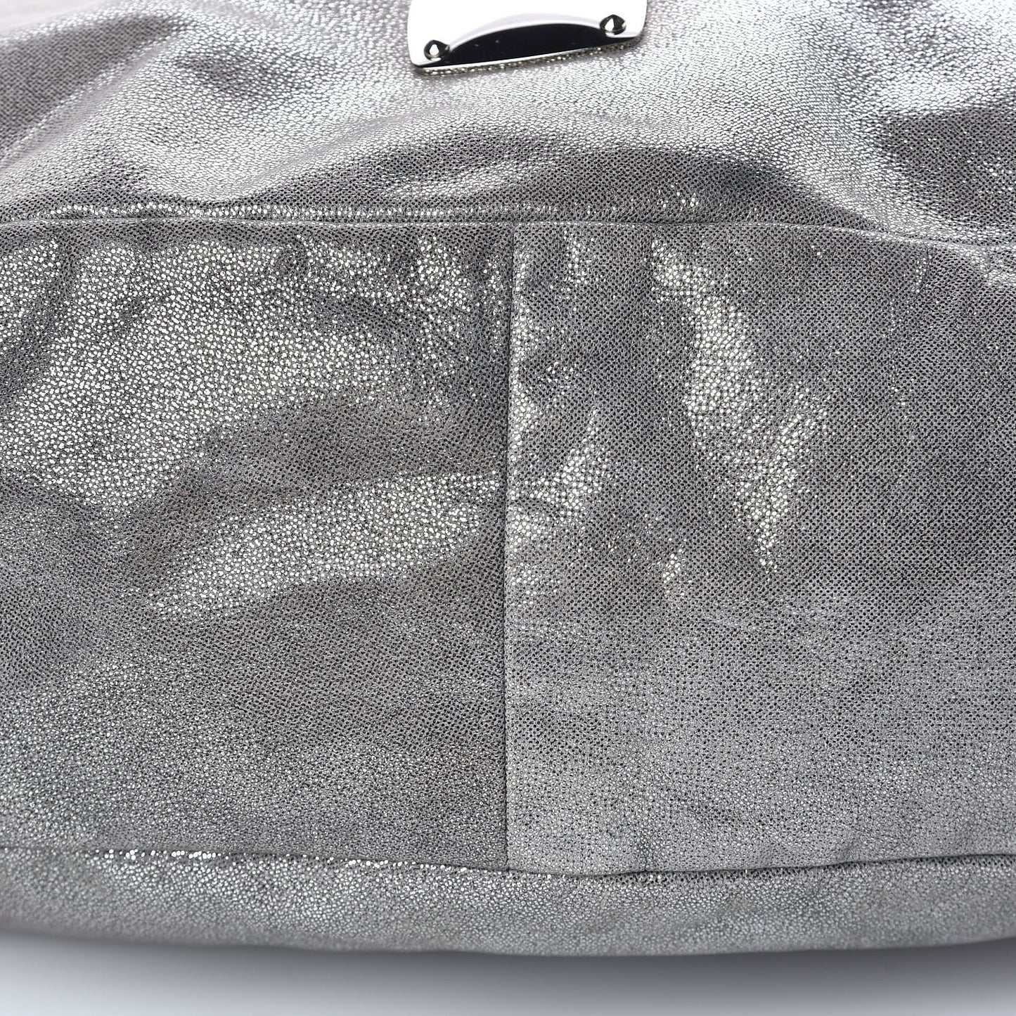 Metallic Suede Large Sky Hobo Silver