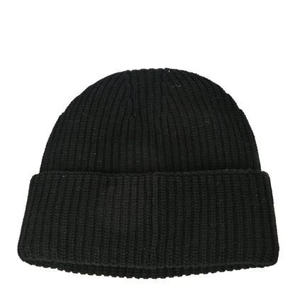 Chanel Wool Cashmere CC Beanie Hat Black White 2 of 8