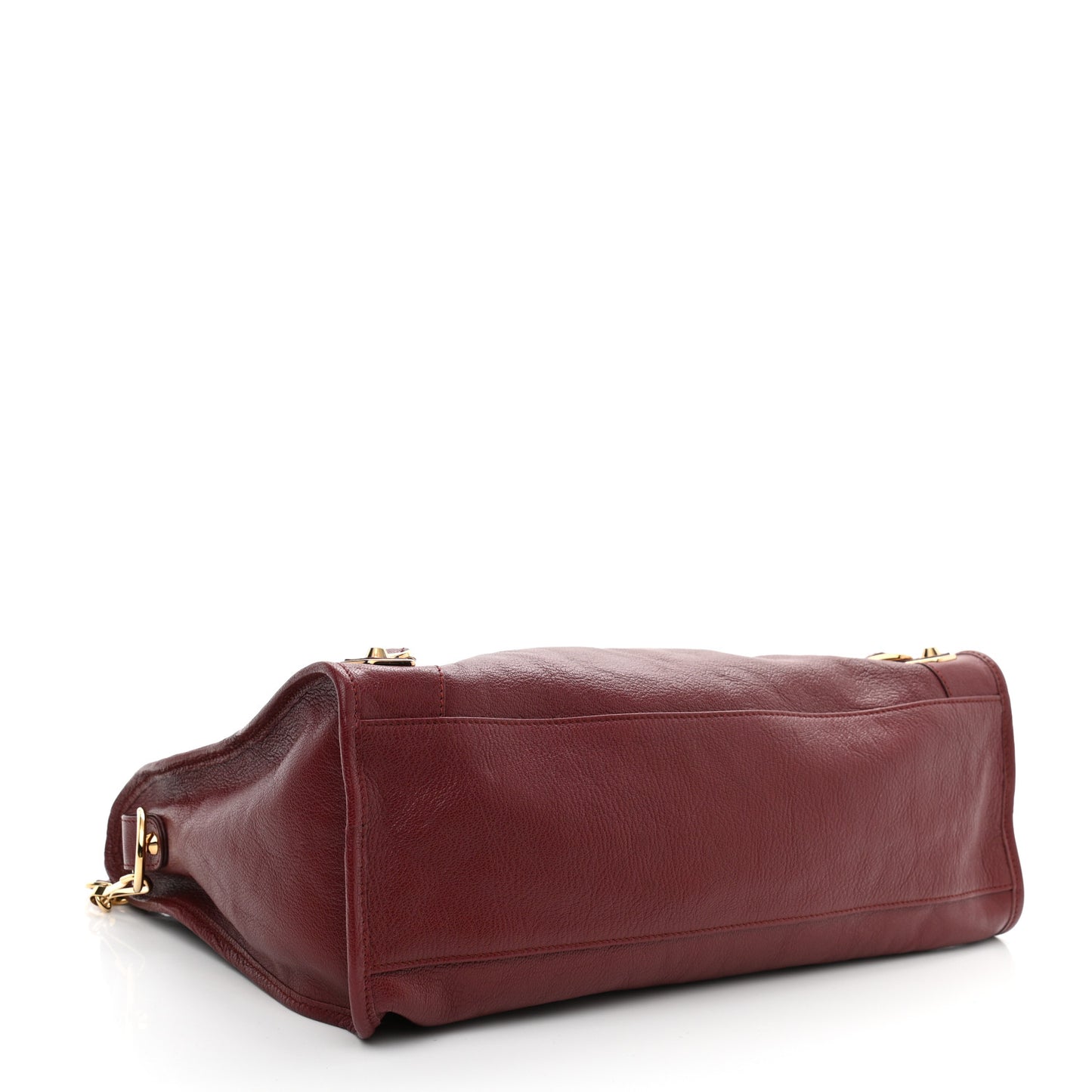 Shiny Goatskin Gold Metallic Edge Hardware City Rouge Brique Rouge Grenade