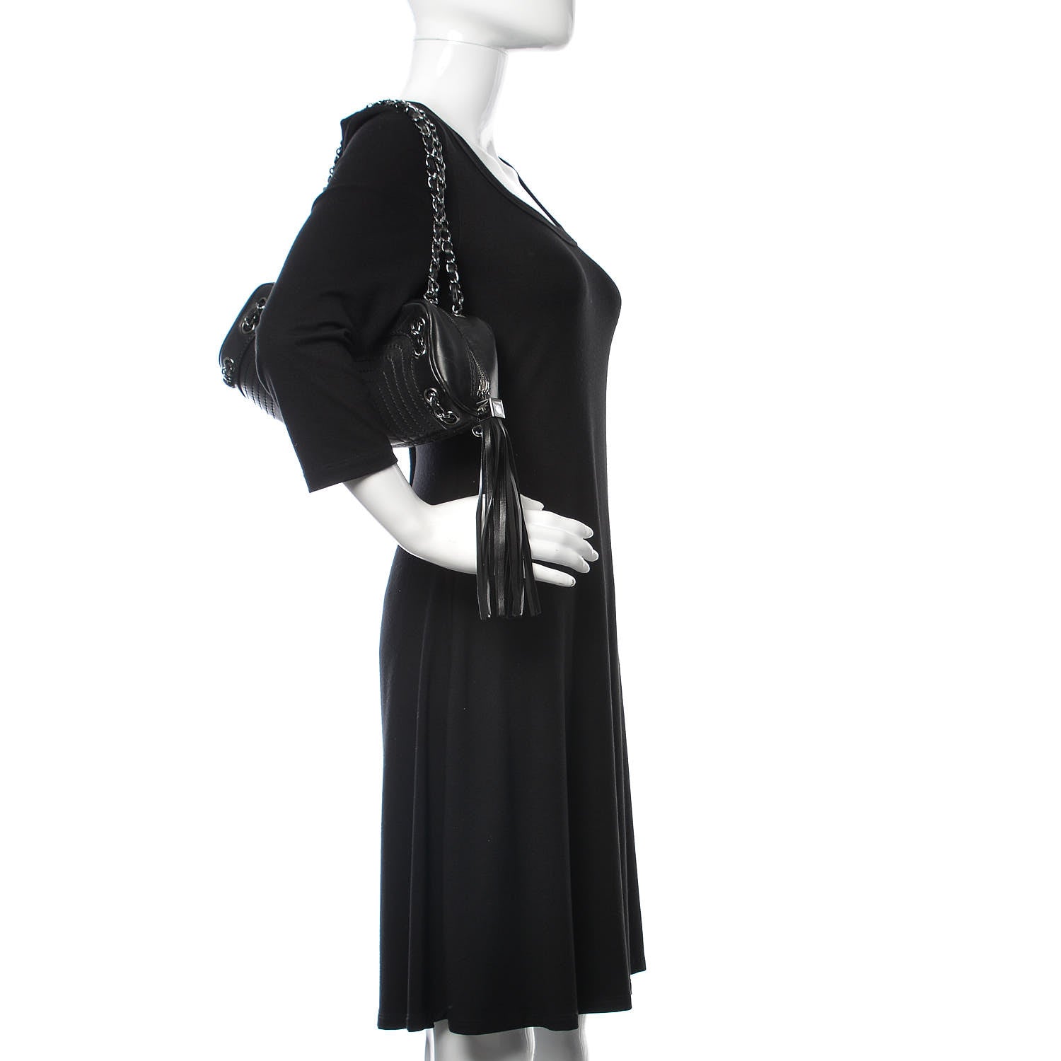 Chanel Lambskin Small Tassel Shoulder Bag Black 2 of 11