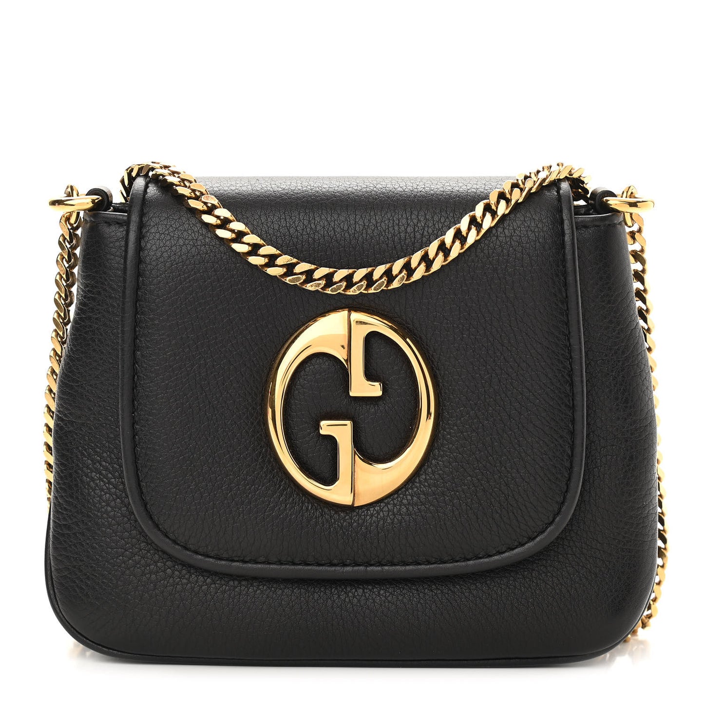 Pebbled Calfskin Small 1973 Chain Shoulder Bag Black