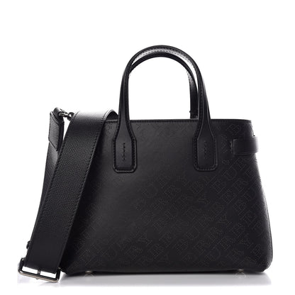 Burberry Calfskin Perforated Small Banner Tote Black 1 of 9