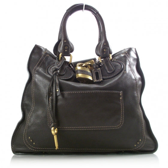 Leather Paddington Tote Brown