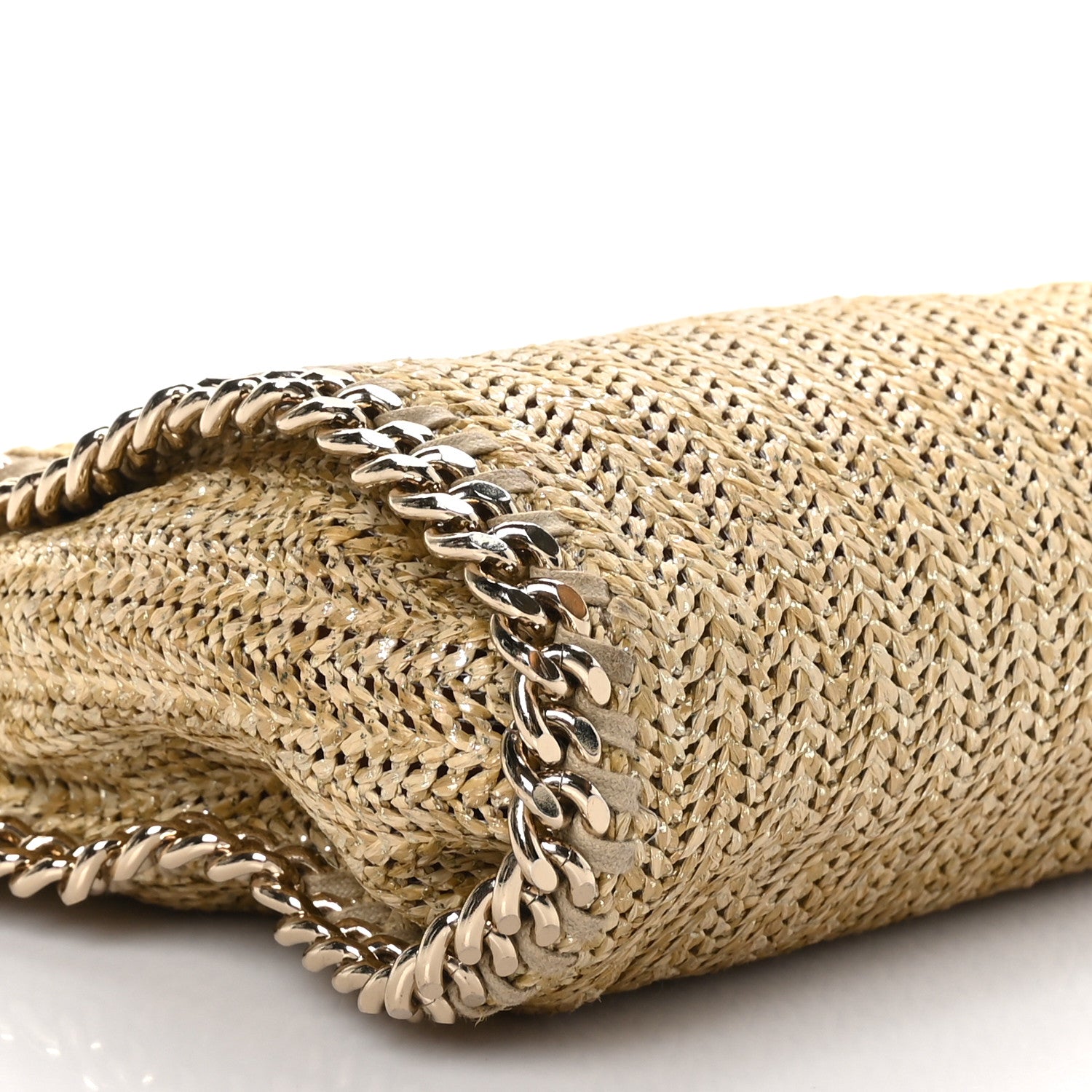 Stella McCartney Metallic Raffia Mini Falabella Tote Gold 7 of 8