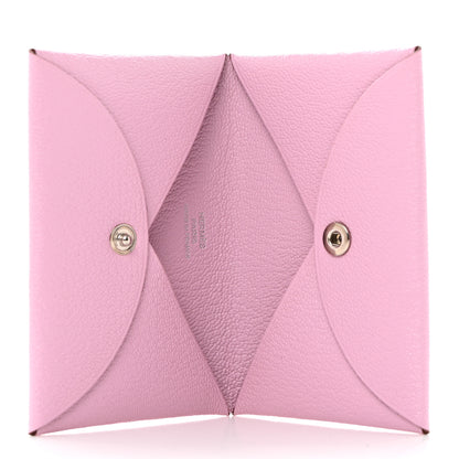 Hermes Chevre Mysore Calvi Card Case Mauve Sylvestre 5 of 8