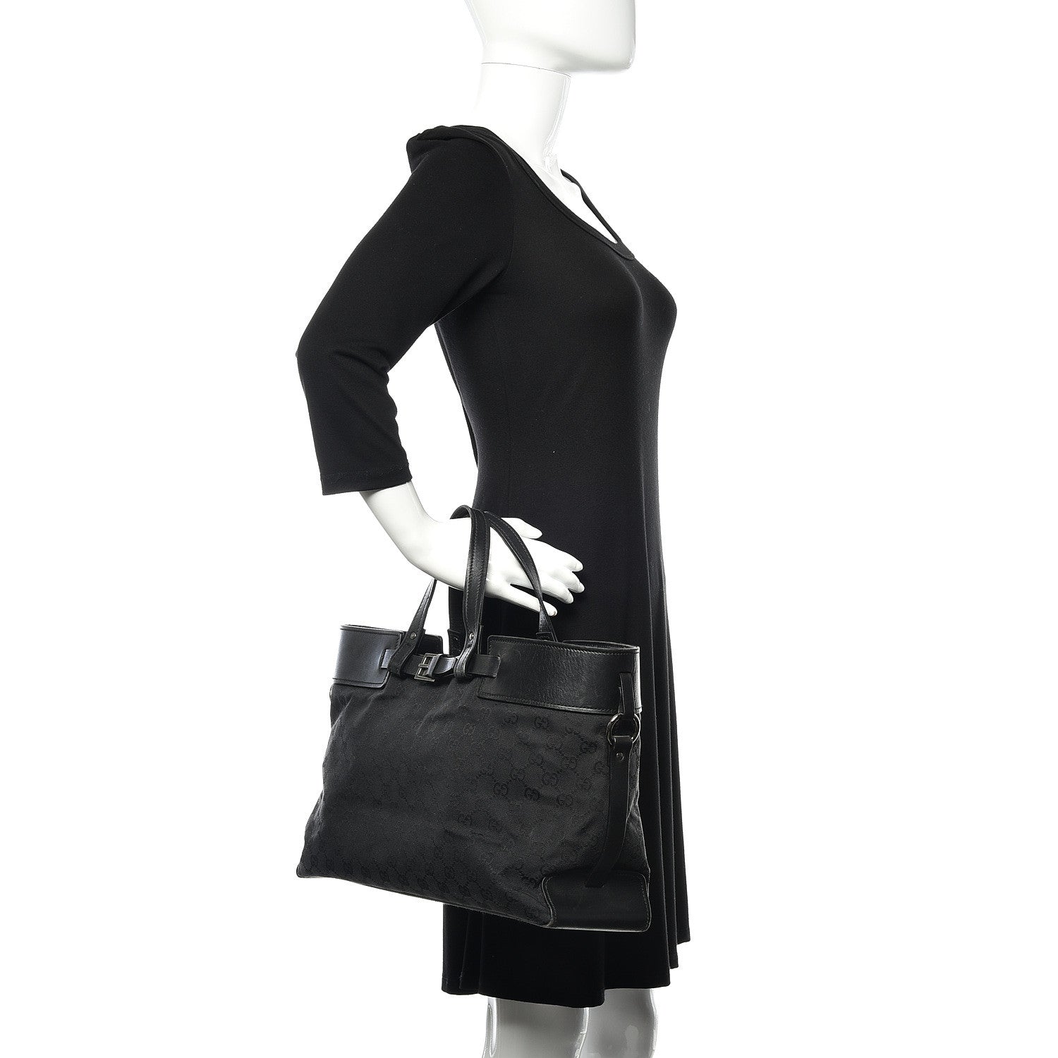 Gucci Monogram Large Tote Black 2 of 21