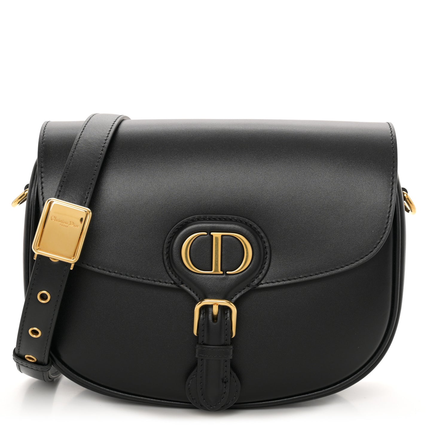 Box Calfskin Medium Bobby Flap Black