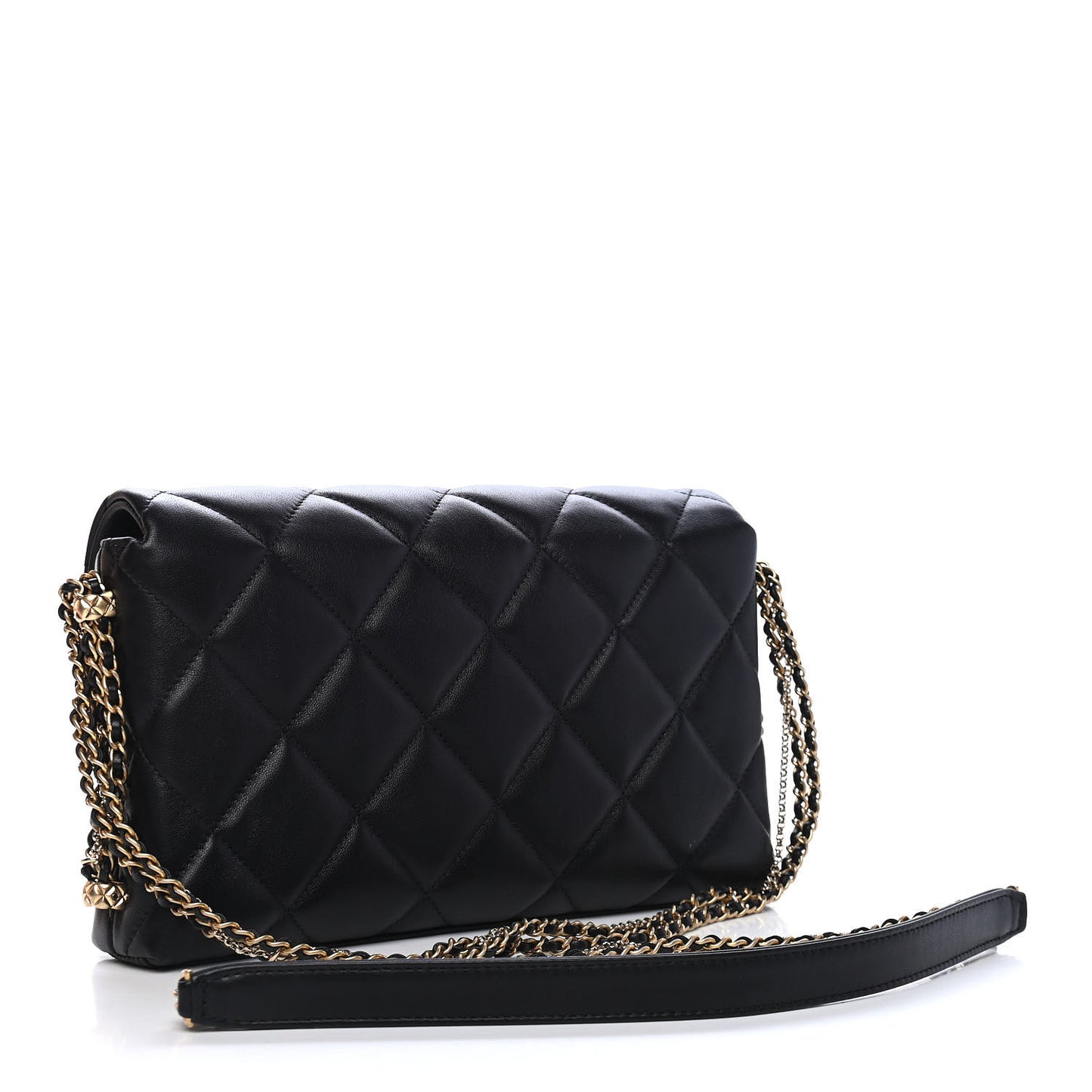Lambskin Quilted Crush On Chains Flap Bag Black