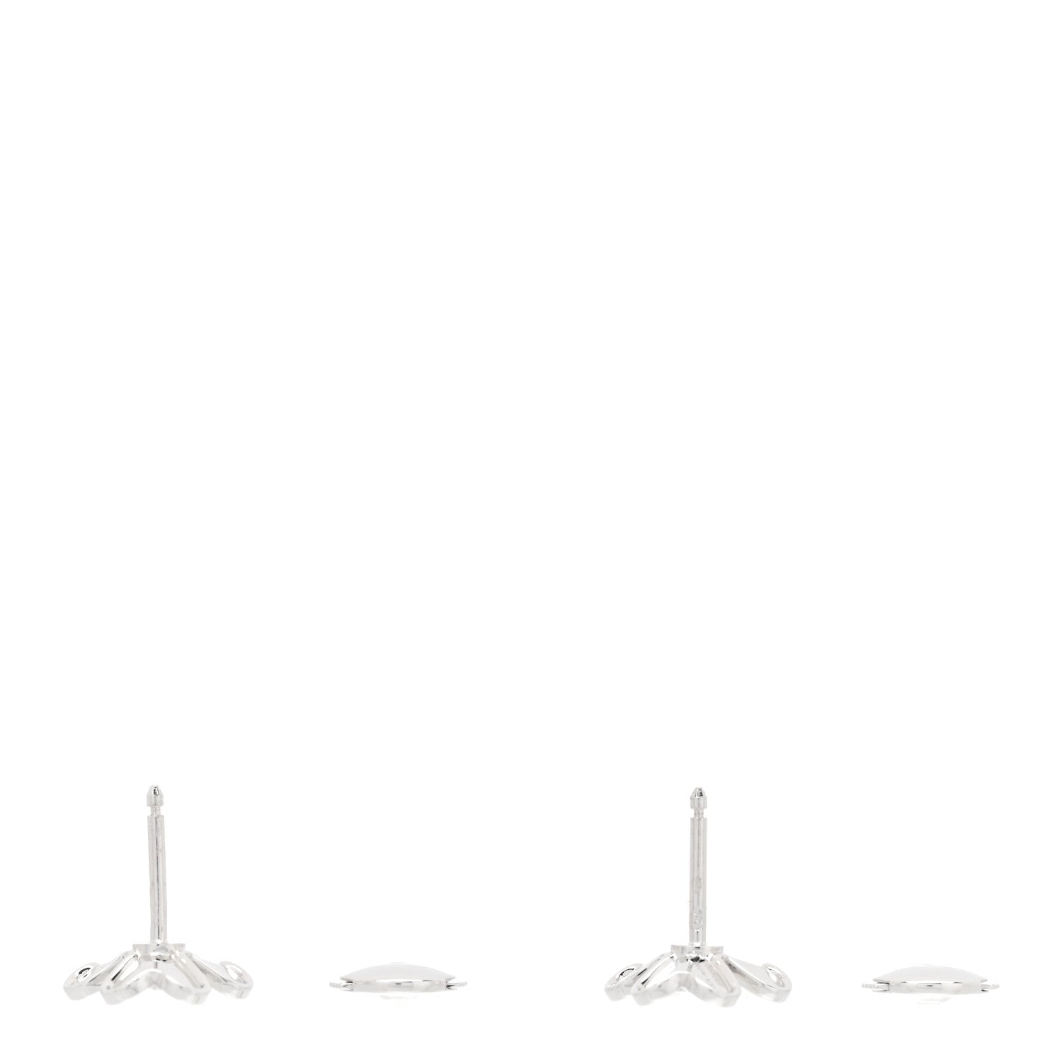 Van Cleef & Arpels 18K White Gold Diamond Mini Frivole Earrings 3 of 4