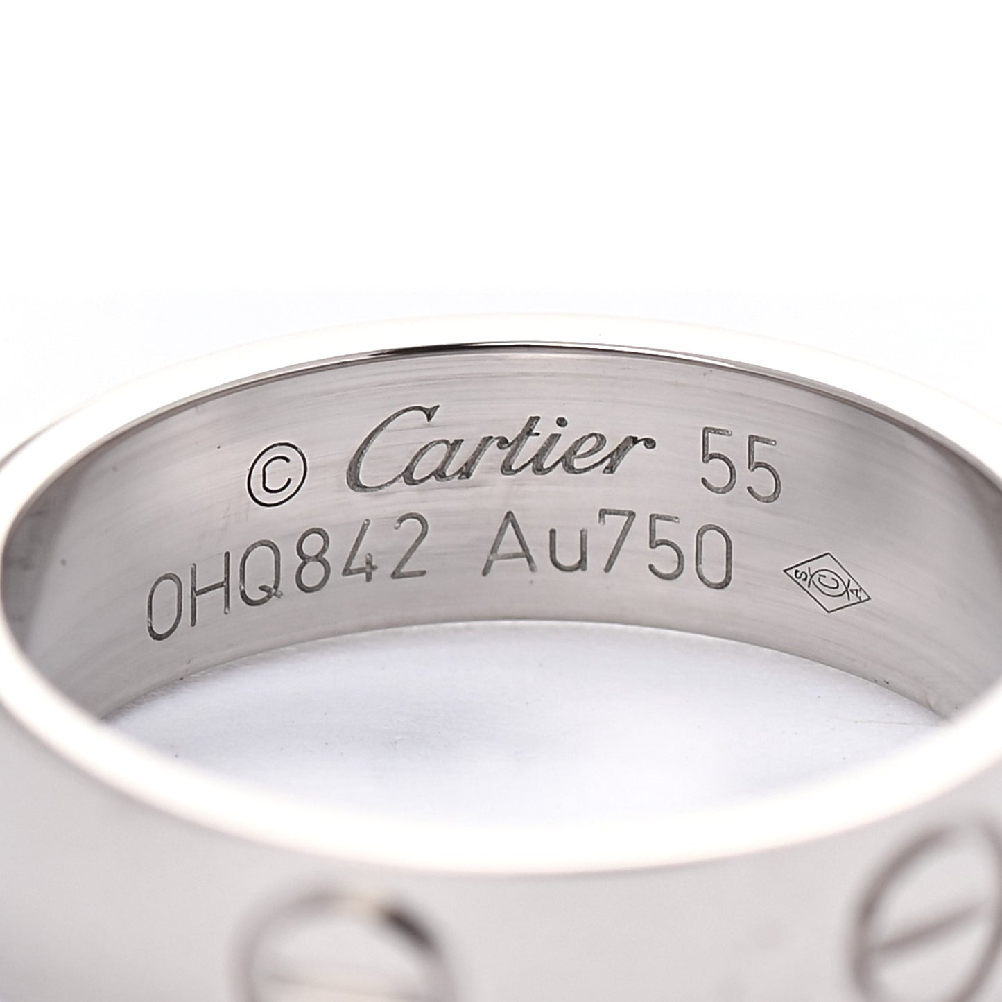 18K White Gold 5.5mm LOVE Ring 55 7.25