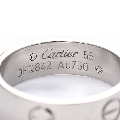 Cartier 18K White Gold 5.5mm LOVE Ring 55 7.25 4 of 5