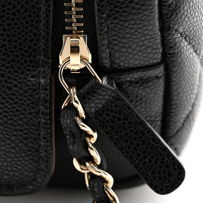 Chanel Caviar Quilted Double Zip Pouch Cosmetic Case Black 9 of 10