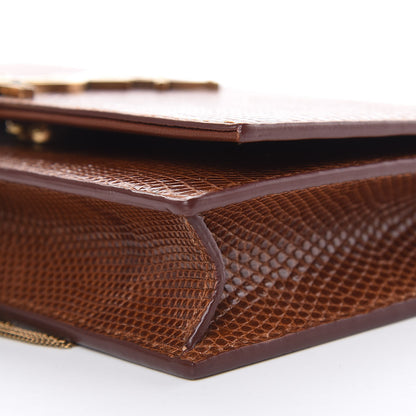 Saint Laurent Lizard Kate Monogram Tassel Chain Wallet Cognac 7 of 11