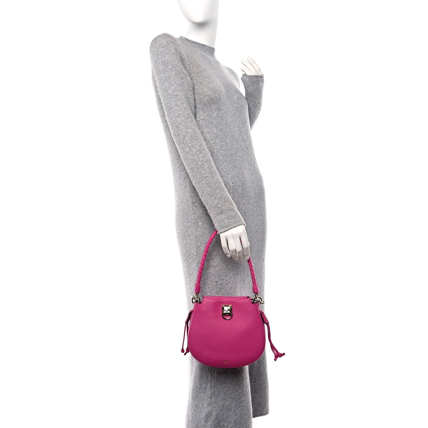 Mulberry Heavy Grain Mini Iris Hobo Pink 2 of 9