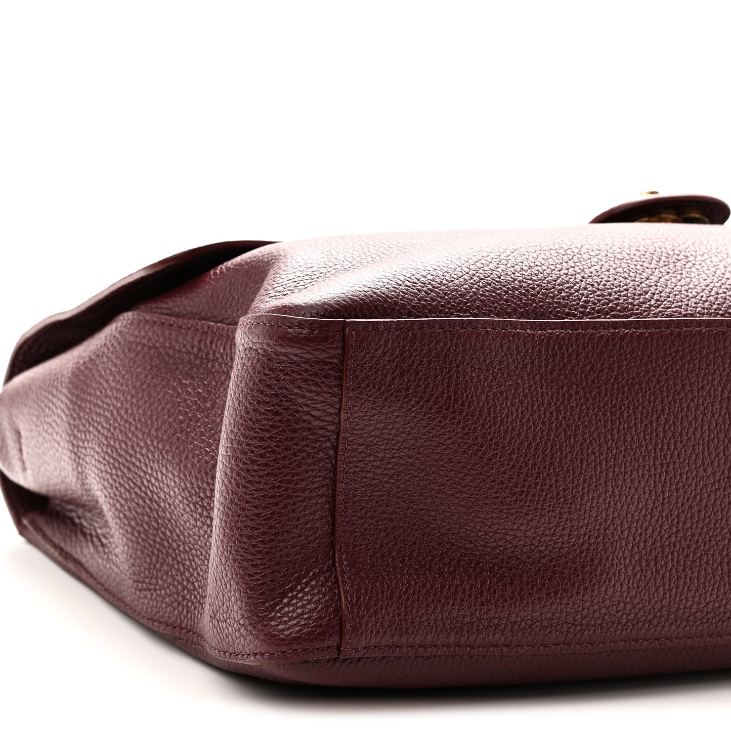 Grained Calfskin Small Souplissimo Maxi Flap Burgundy