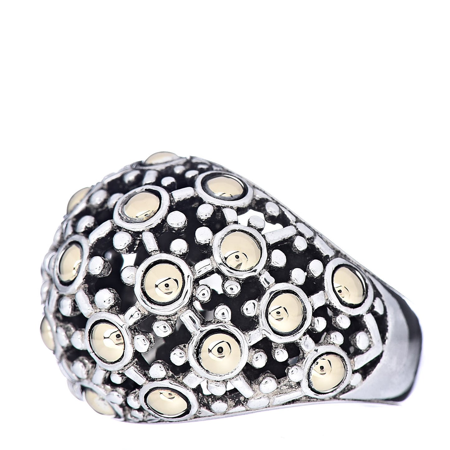 Sterling Silver 18K Yellow Gold Jaisalmer Dot Ring 54 7