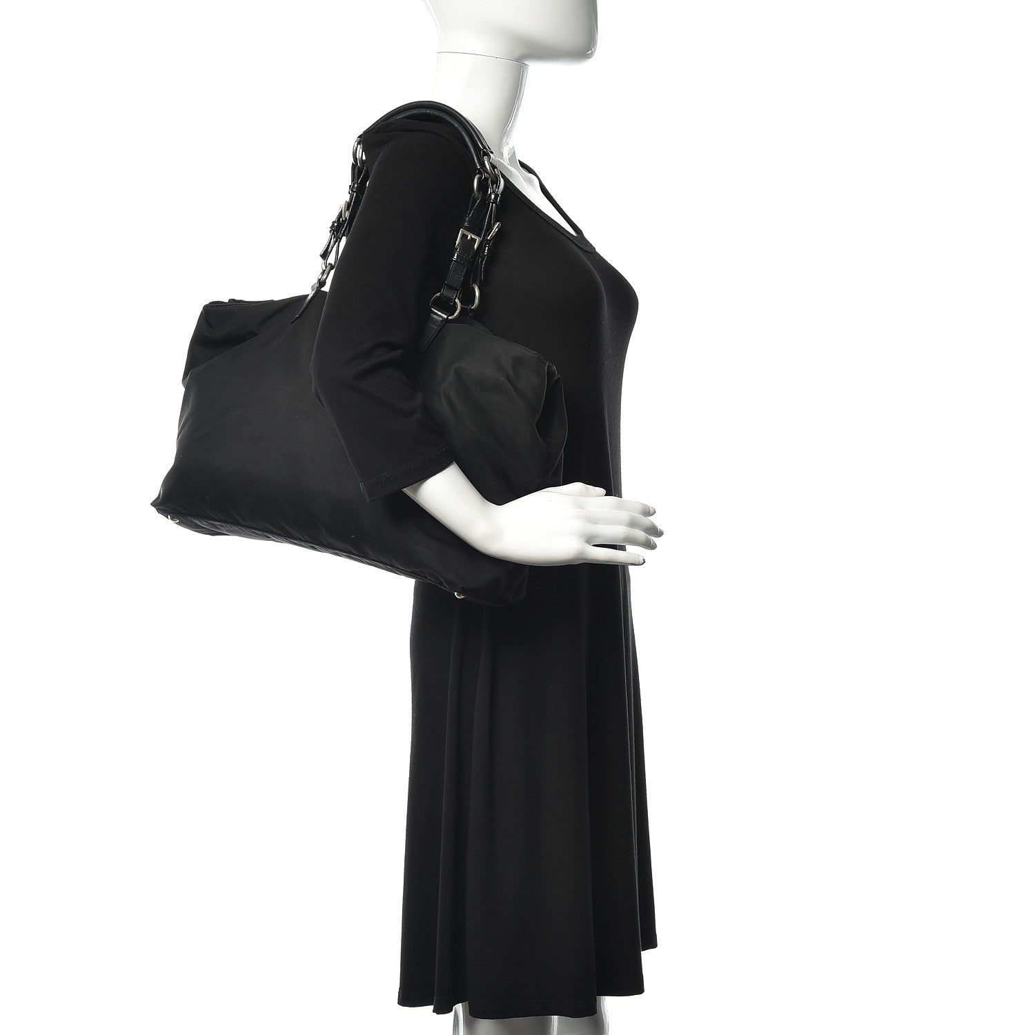 Prada Tessuto Nylon Shopping Tote Black 2 of 9