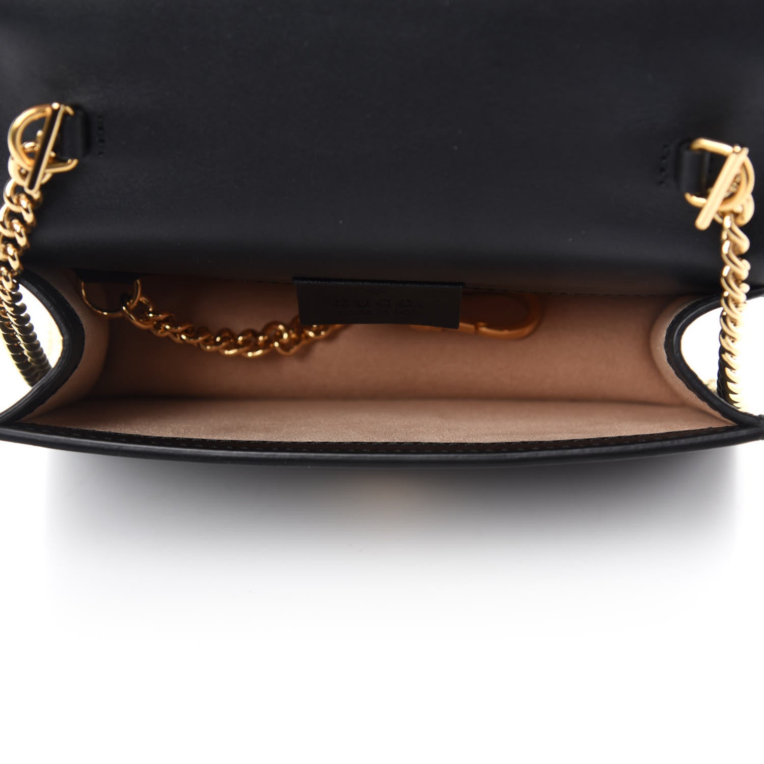 Gucci Calfskin Super Mini Sylvie Chain Shoulder Bag Black 5 of 10