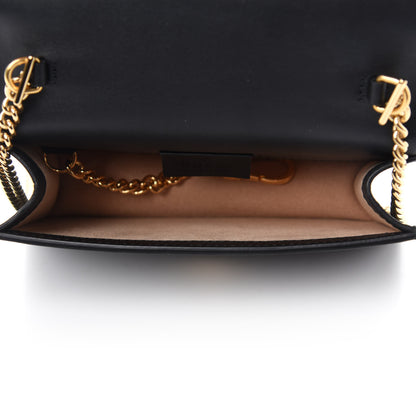 Gucci Calfskin Super Mini Sylvie Chain Shoulder Bag Black 5 of 10