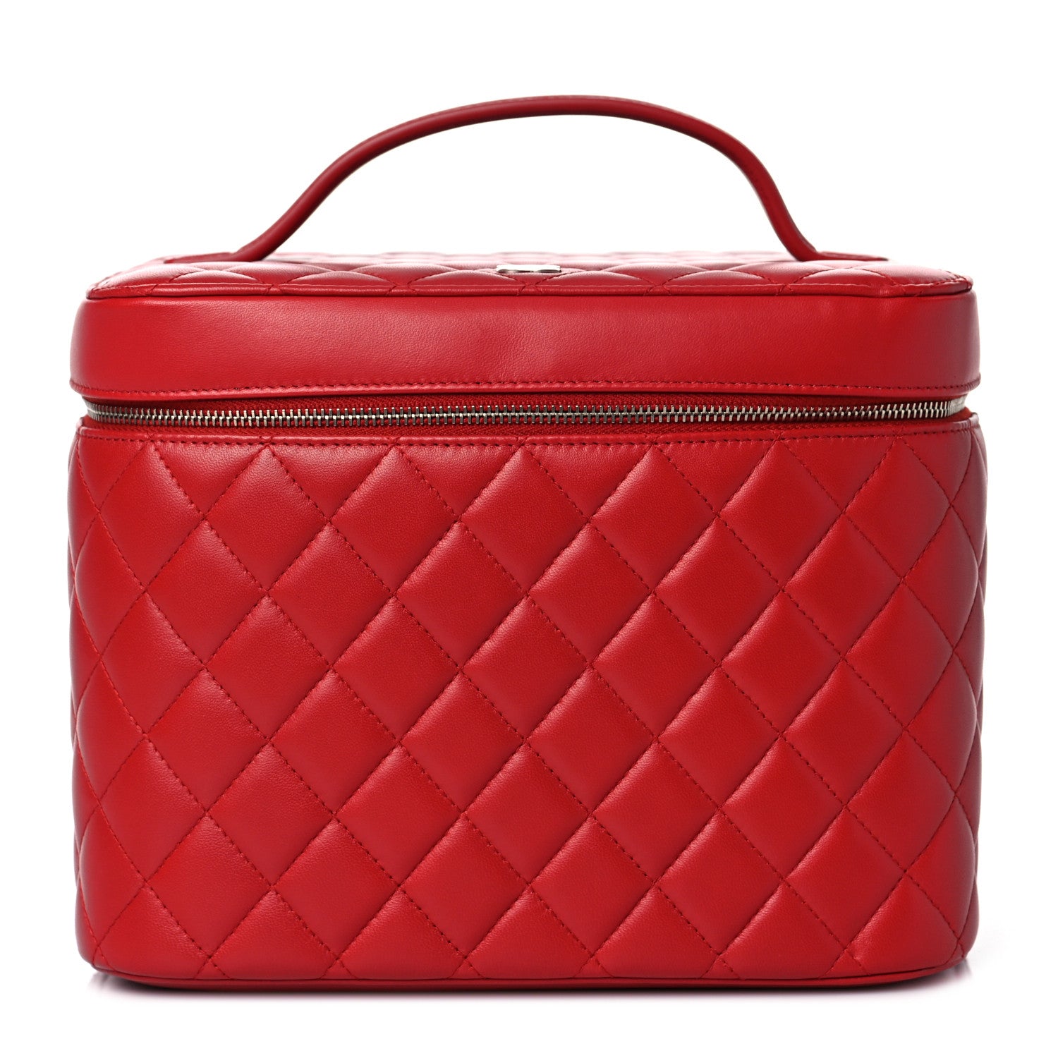 Chanel Lambskin Quilted Large Vanity Pouch Red 1 of 8