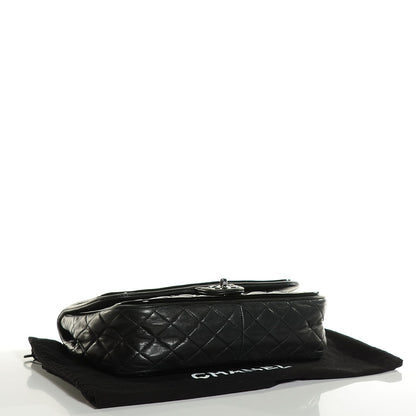 Chanel Patent Quilted Jumbo Classic Twist Flap Bag Black 4 of 8